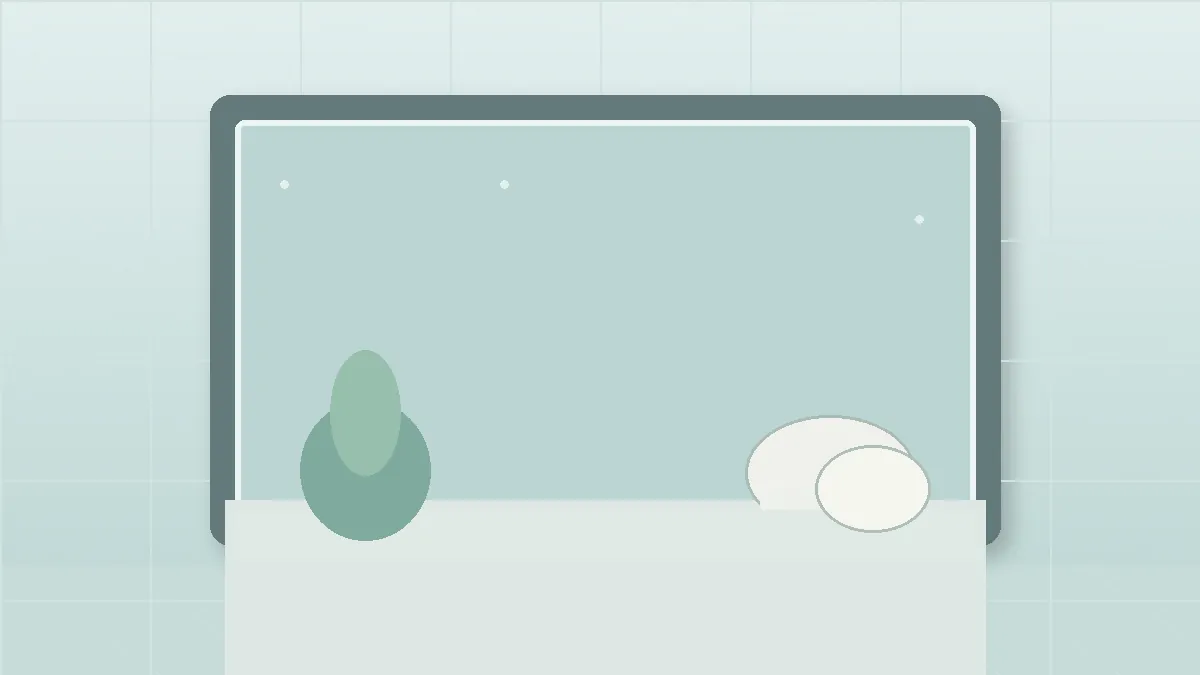 水滴あとが目立たず整った浴室鏡