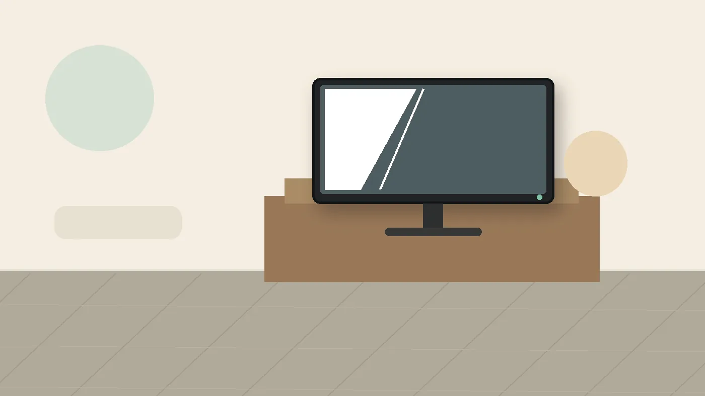 光が映り込みすぎず整ったテレビ画面